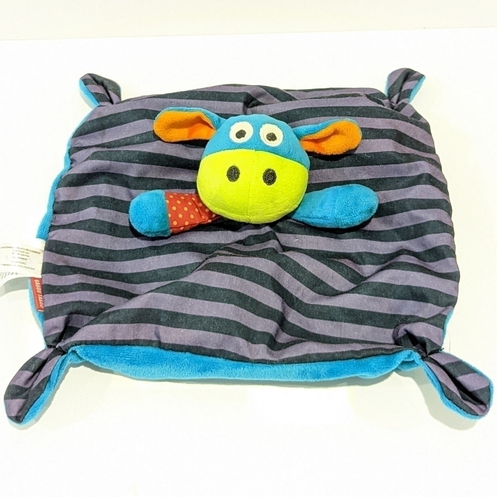Gagou Tagou Purple Stripe Security Blanket Baby Lovey